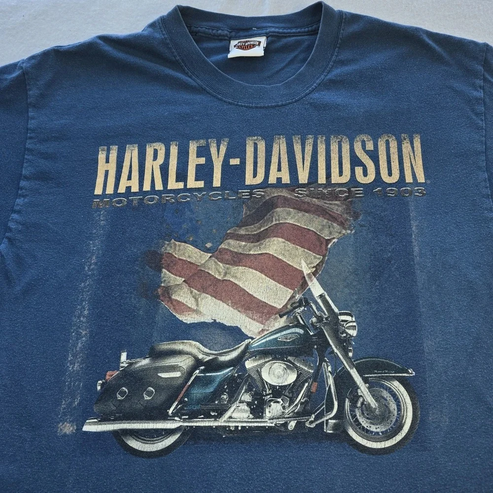 Vtg‎ 90s Harley-Davidson T-Shirt Muncie IN Benson Motorcycles Hanes Beefy-T M